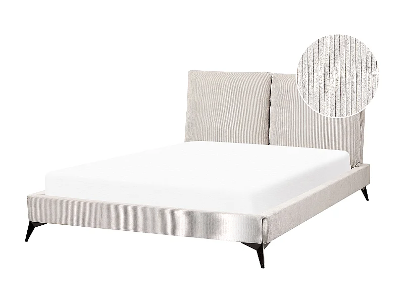 Cama Bombazine MELLE 140 x 200 cm Creme claro