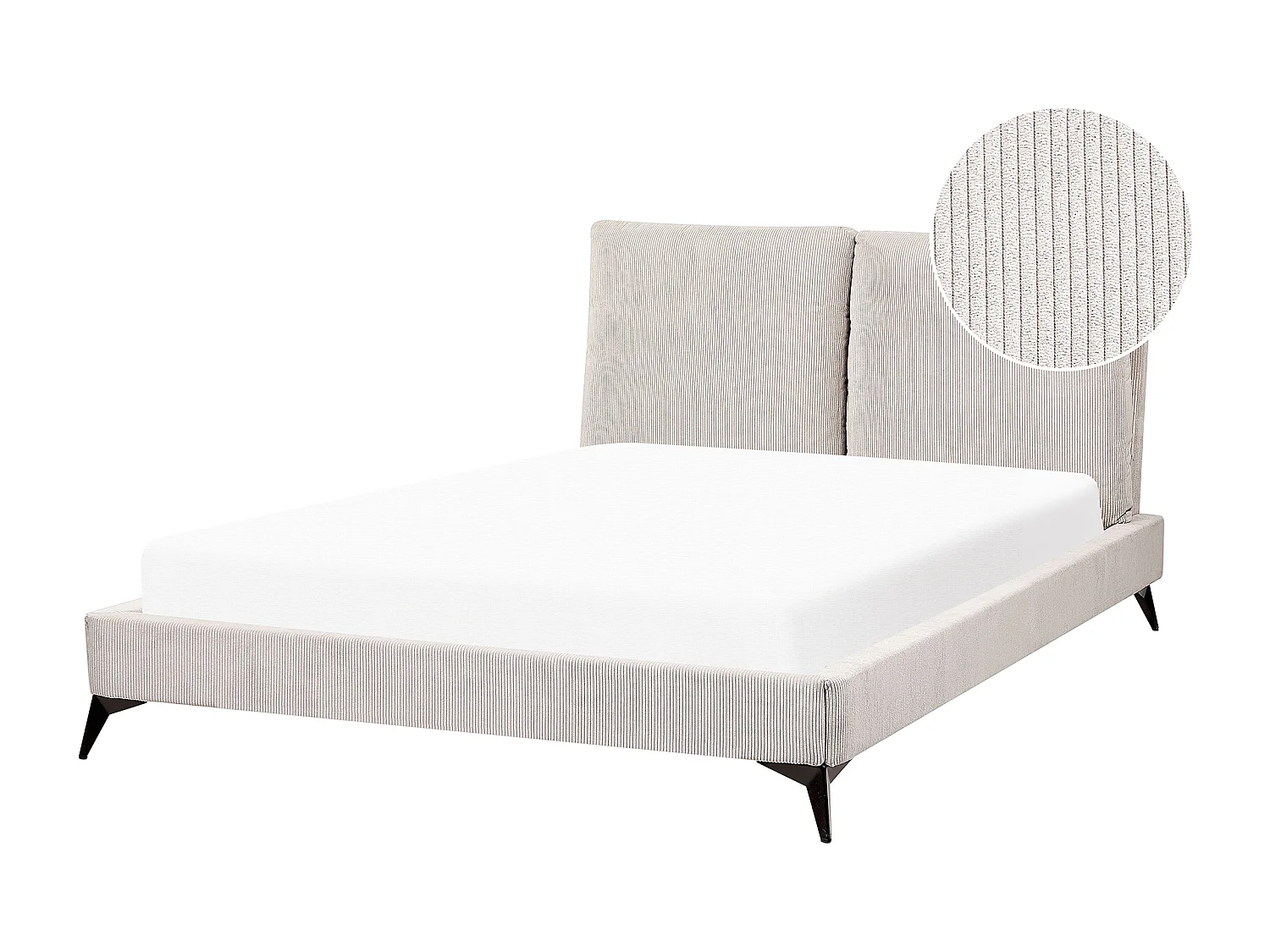 Cama Bombazine MELLE 140 x 200 cm Creme claro