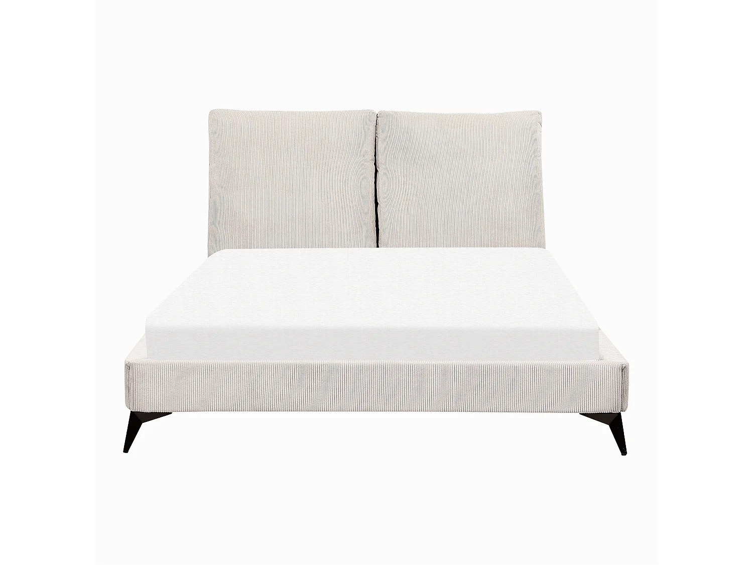Bed Corduroy MELLE 140 x 200 cm Lichtbeige