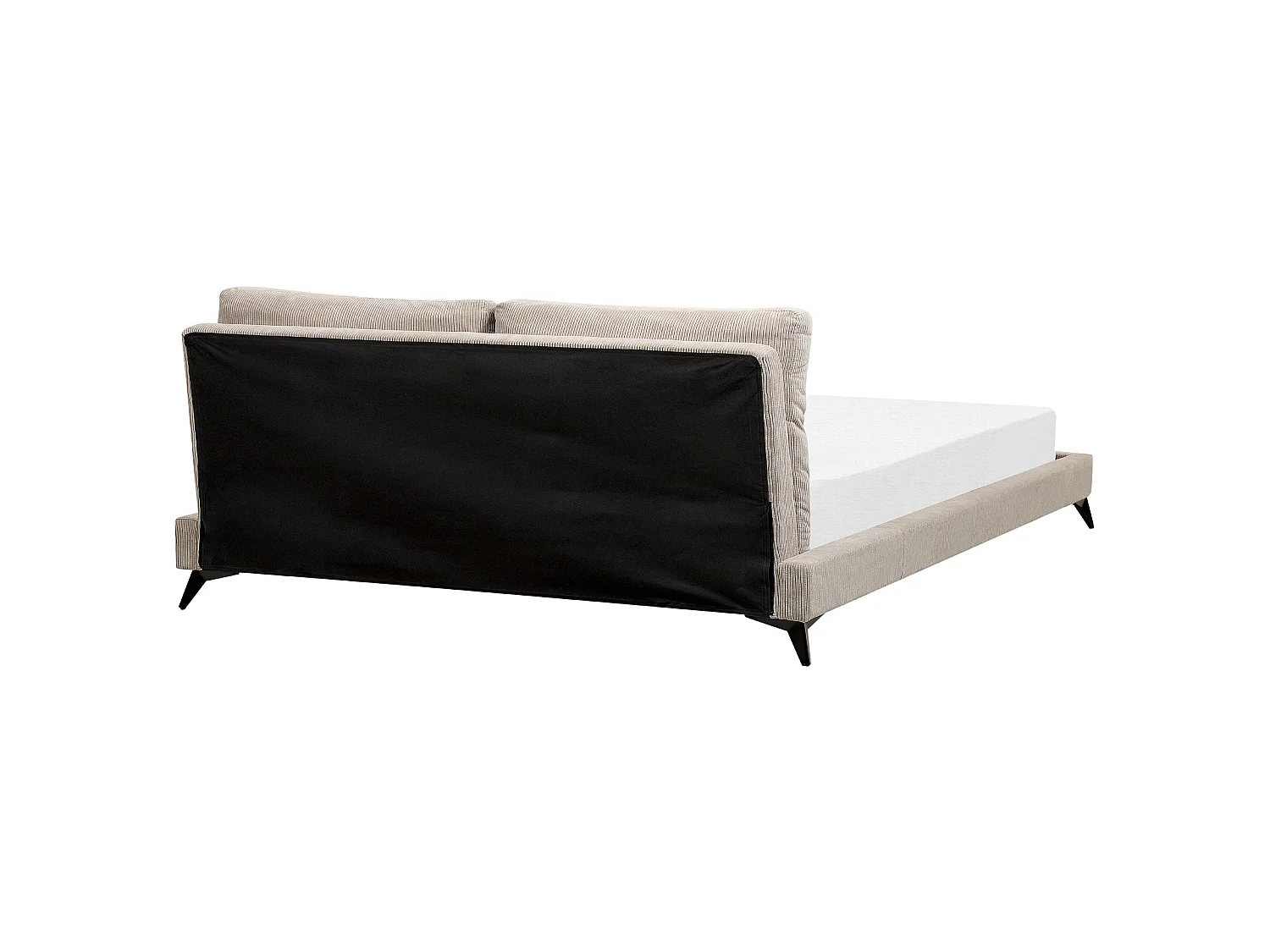 Lit avec sommier Velours côtelé MELLE 180 x 200 cm Taupe