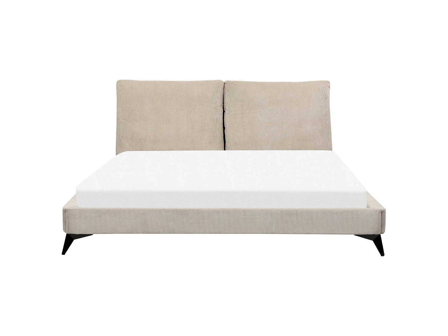 Lit avec sommier Velours côtelé MELLE 180 x 200 cm Taupe