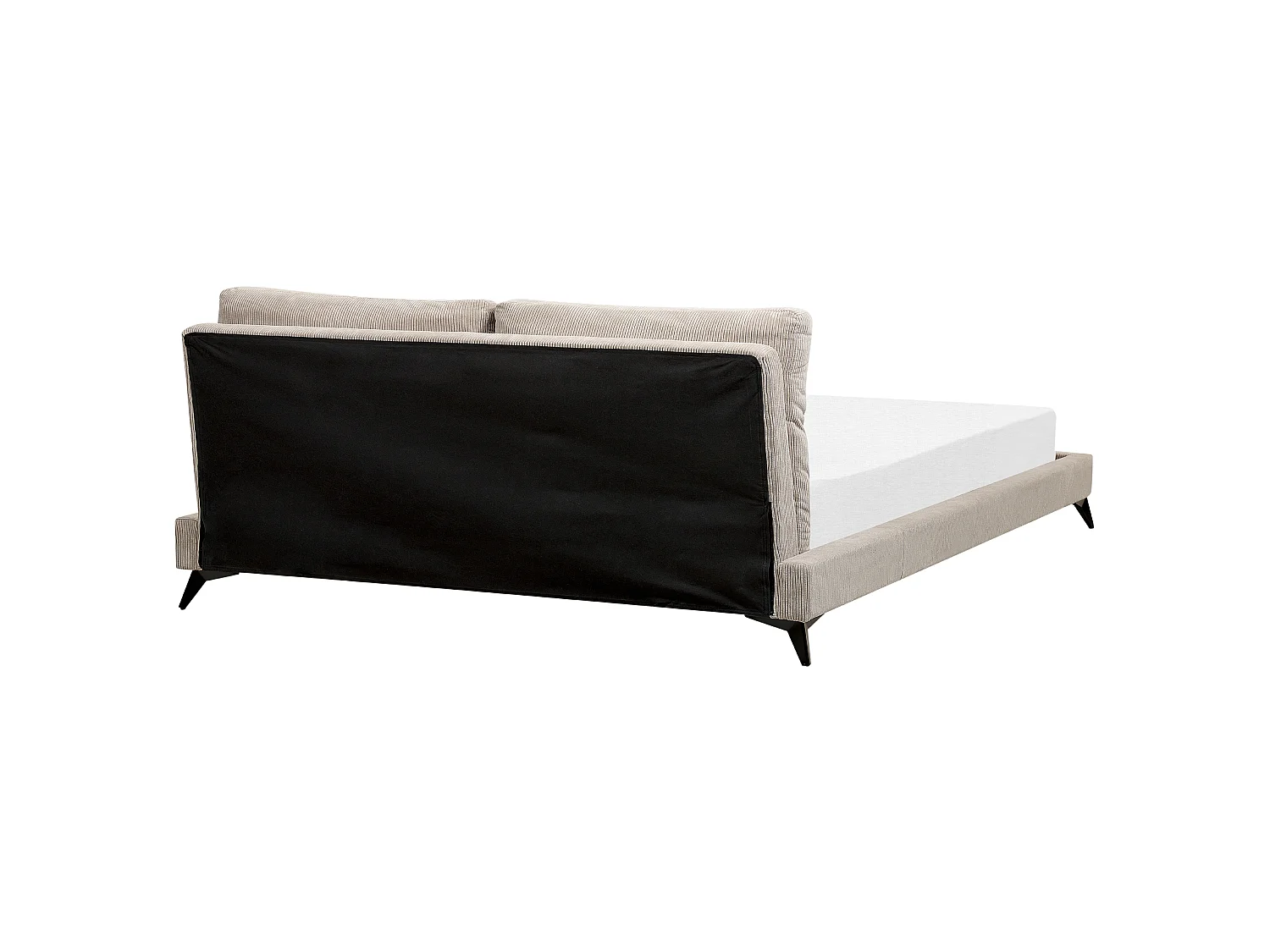 Lit avec sommier Velours côtelé MELLE 180 x 200 cm Taupe