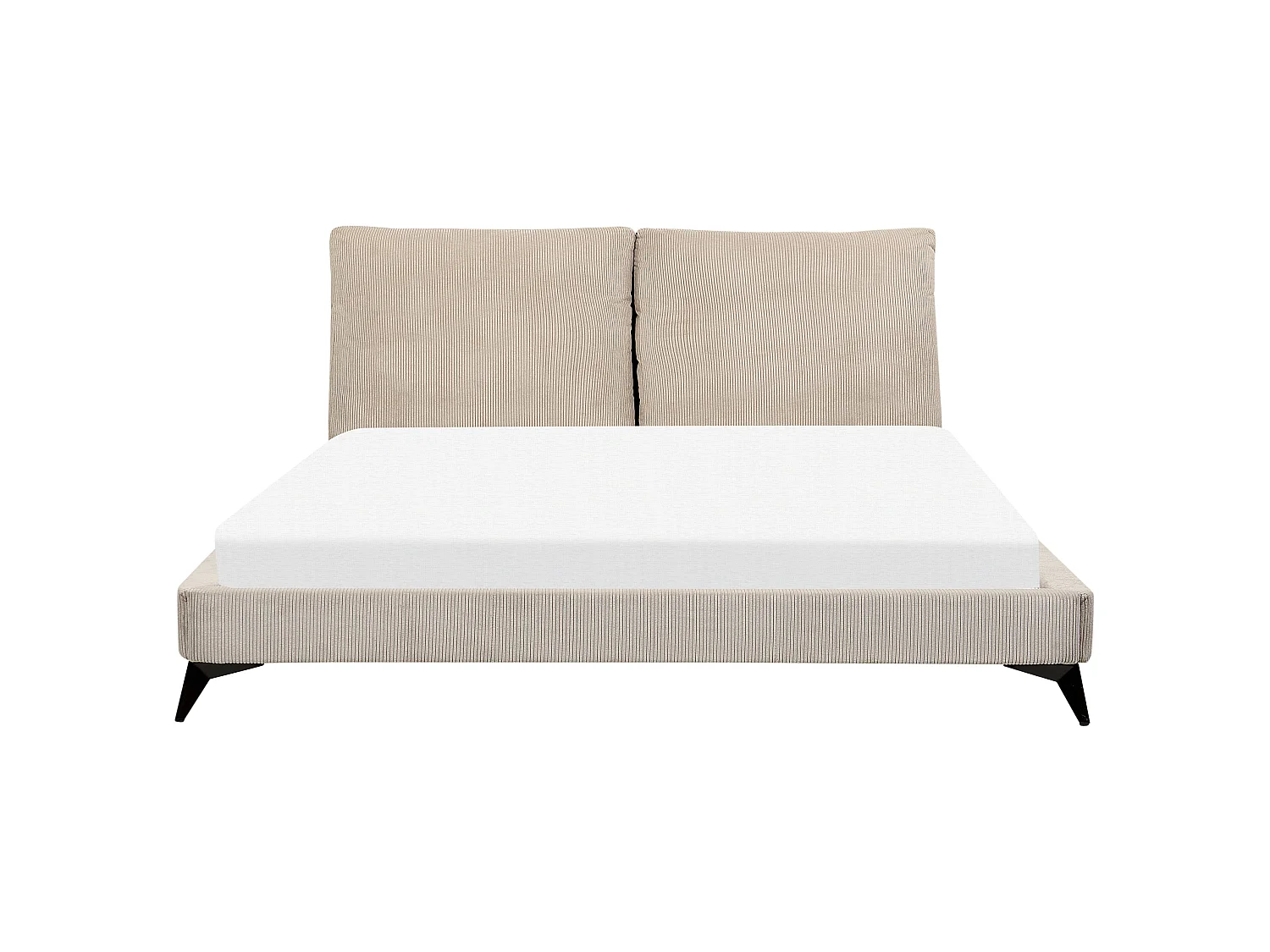 Lit avec sommier Velours côtelé MELLE 180 x 200 cm Taupe