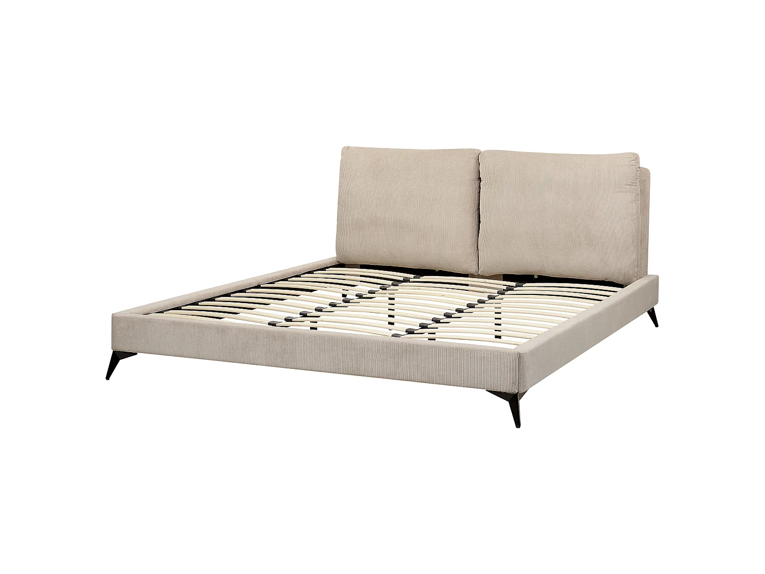 Lit avec sommier Velours côtelé MELLE 180 x 200 cm Taupe