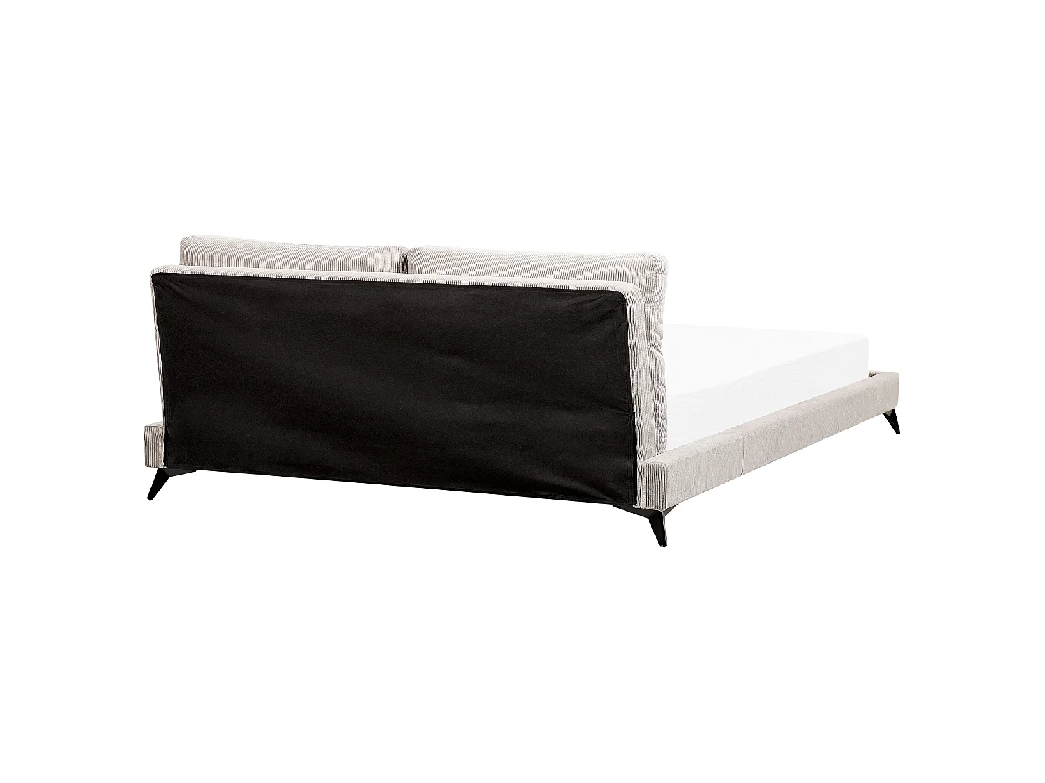 Lit avec sommier Velours côtelé MELLE 180 x 200 cm Beige clair