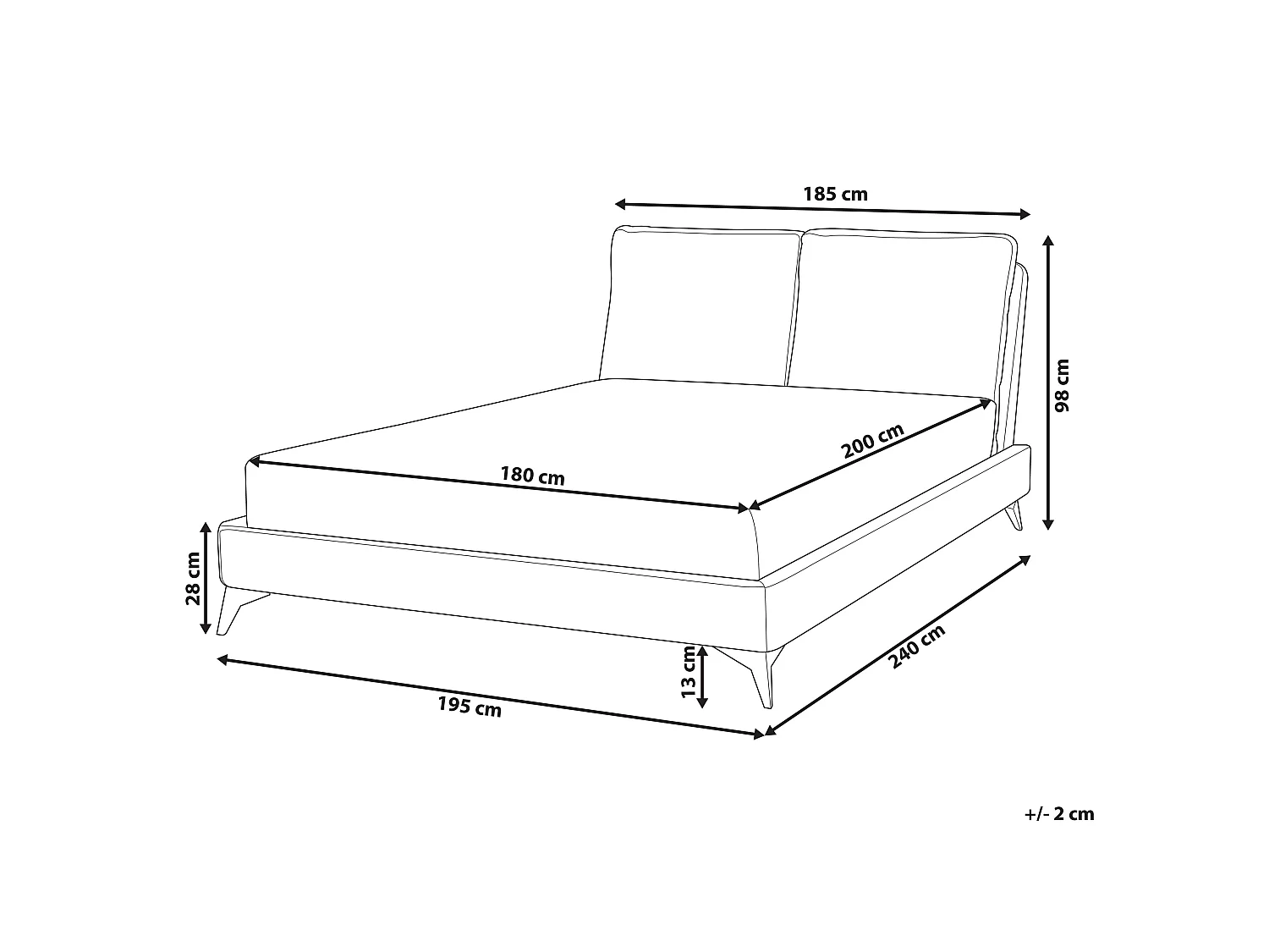 Polsterbett Cord beige Lattenrost 180 x 200 cm hohes Kopfteil Metallfüße Melle