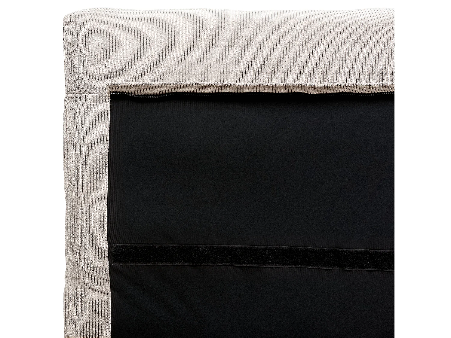 Polsterbett Cord beige Lattenrost 180 x 200 cm hohes Kopfteil Metallfüße Melle