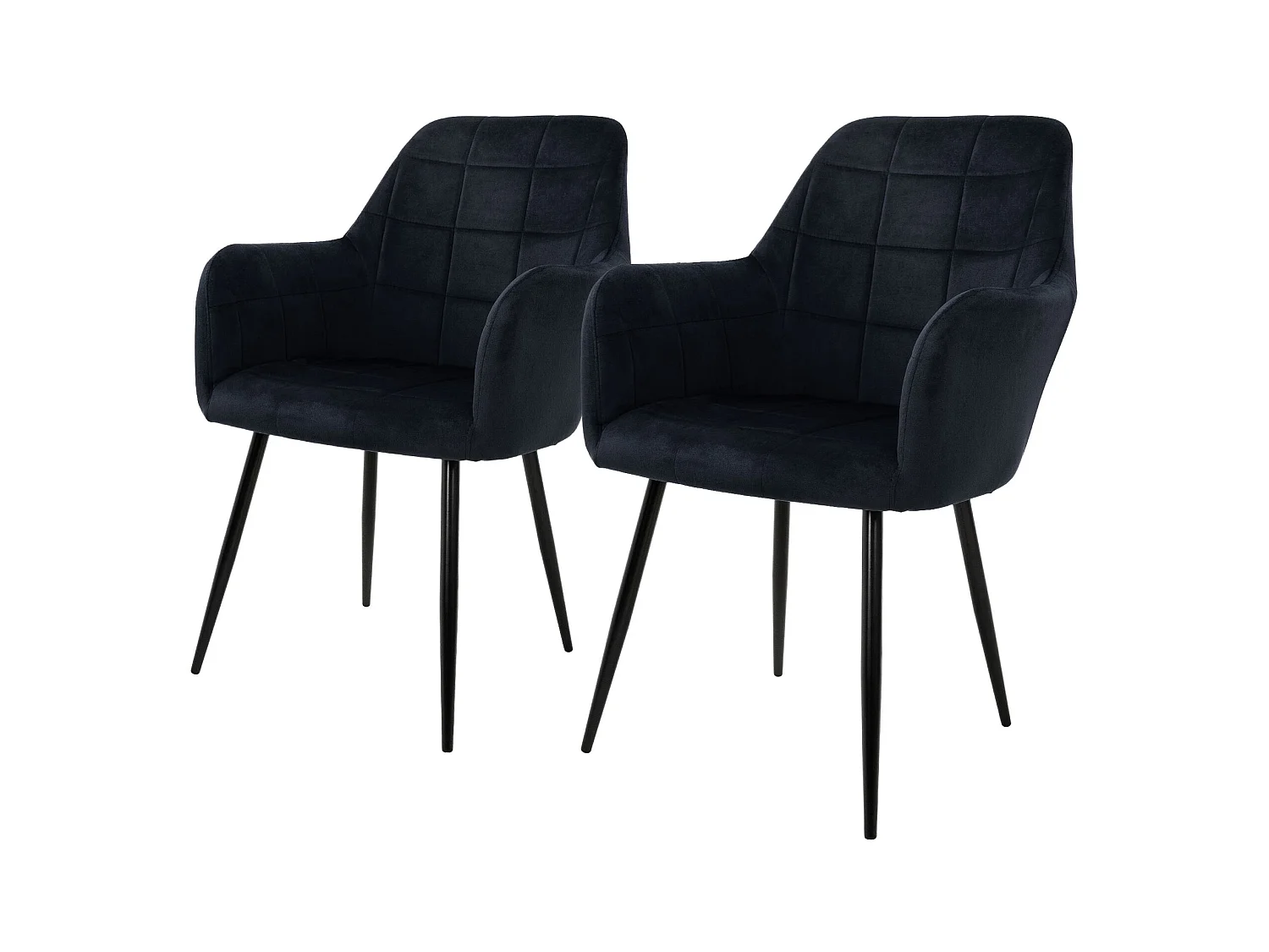 2x Chaises de salle à manger bureau noir siège tapissé velours rétro meubles de tapisserie d'ameublement.