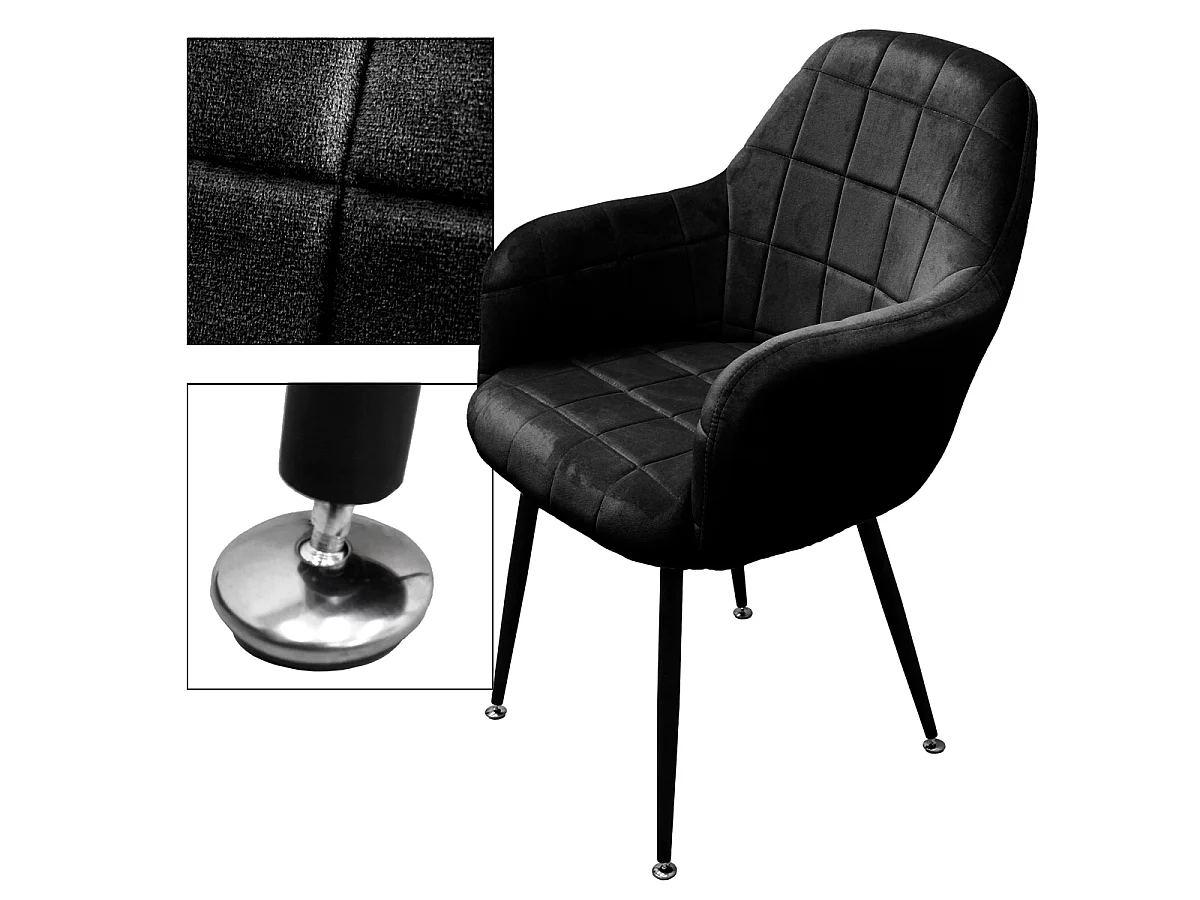 Sedie da pranzo poltrone velluto imbottite stile retro cucina ufficio nero 4 pz