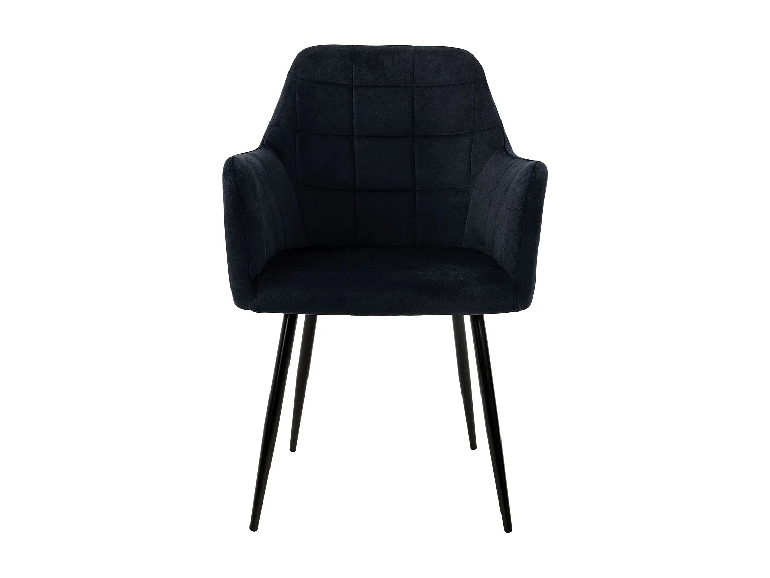 6x Sillón comedor de oficina negro asiento acolchado tapizado en terciopelo de microfibra.