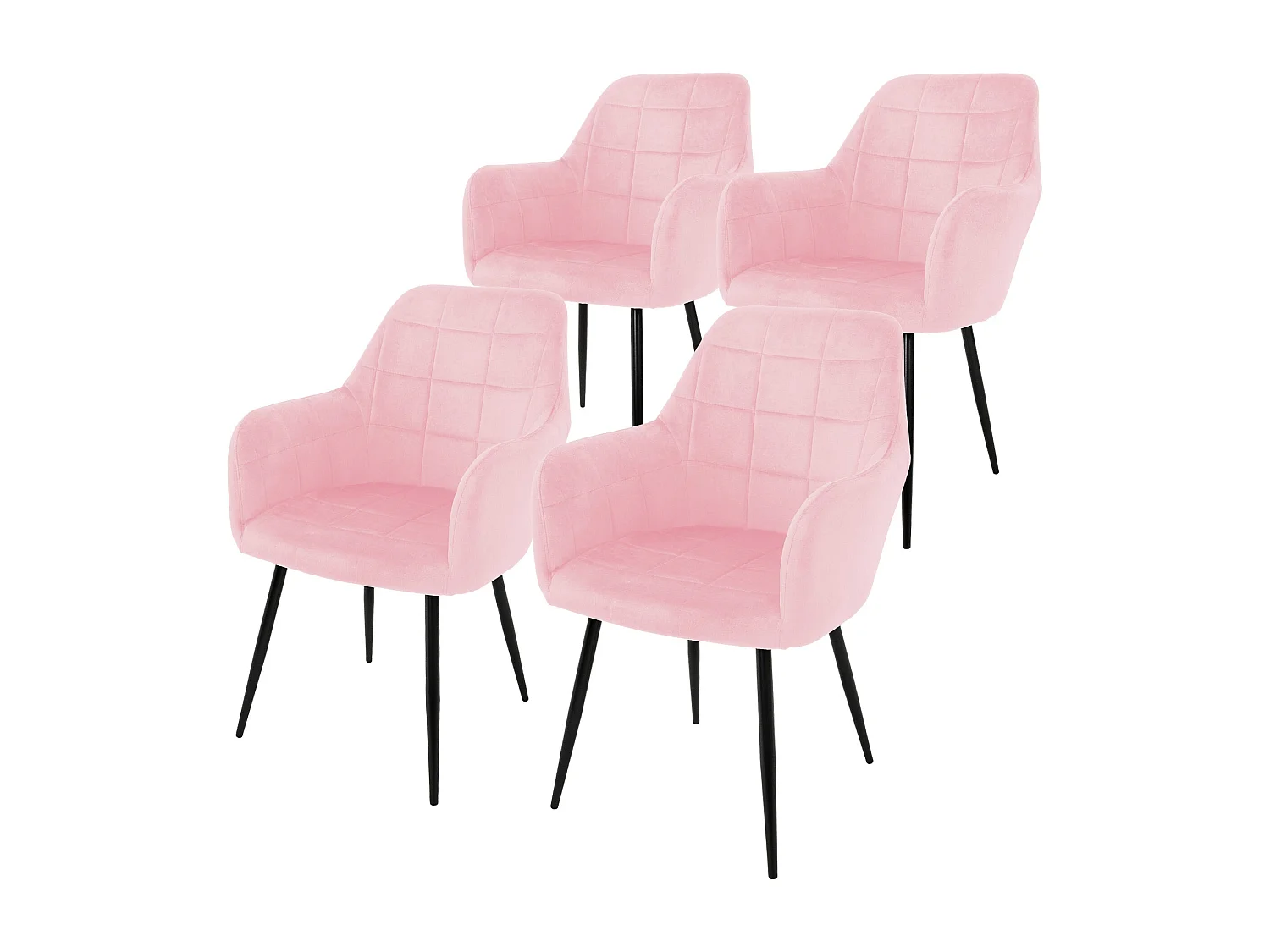 Sedie da pranzo poltrone velluto imbottite stile retro cucina ufficio rosa 4 pz