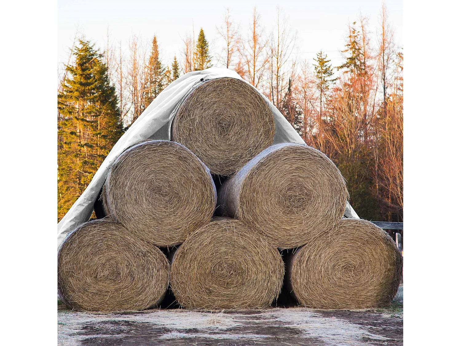 Bâche de couverture étanche protection en PE avec oeillets 6x12m 180 g/m² blanc