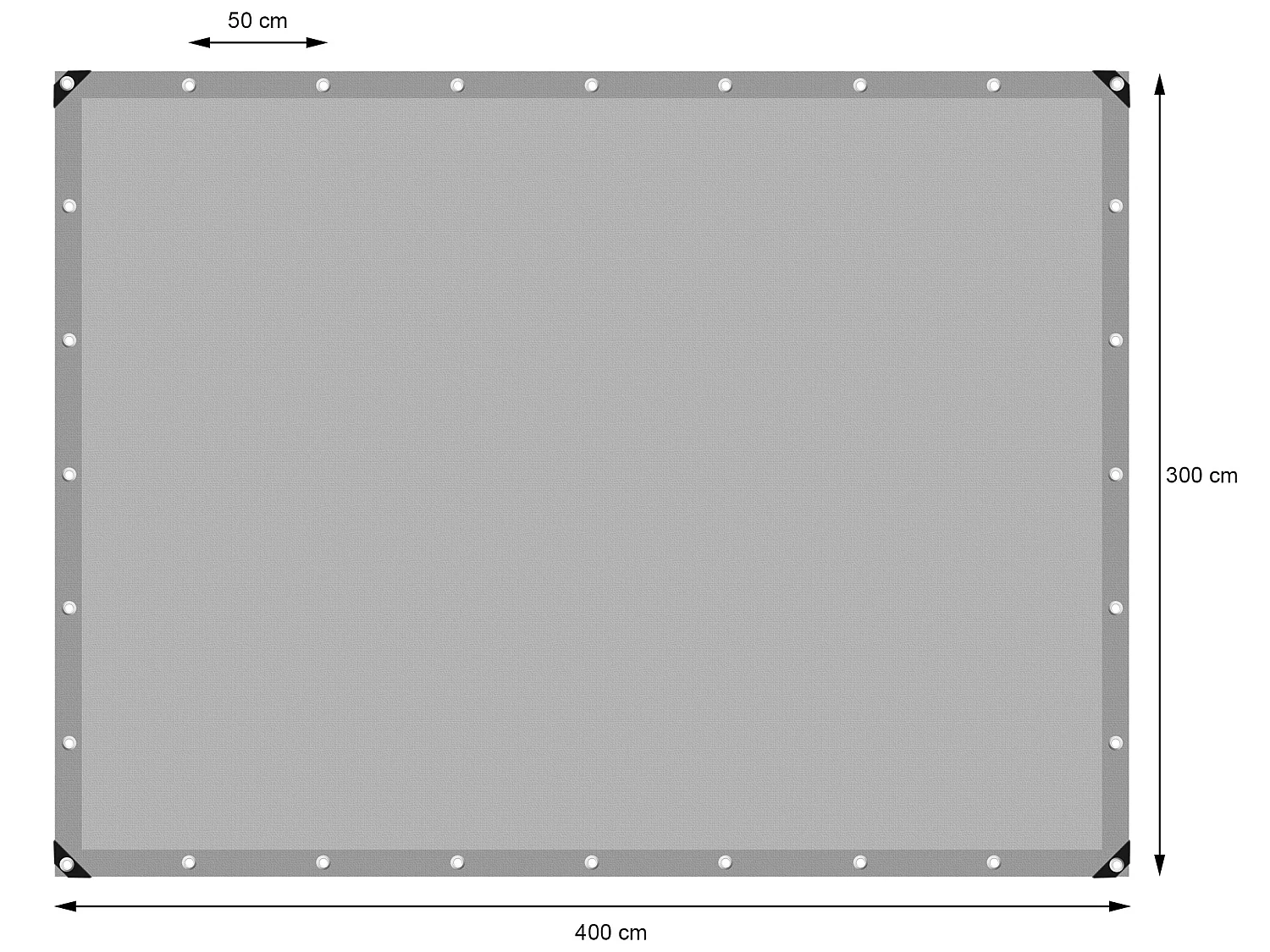 Lona de protección impermeable con ojales polietileno cubierta 3x4m 12m² 180g/m²