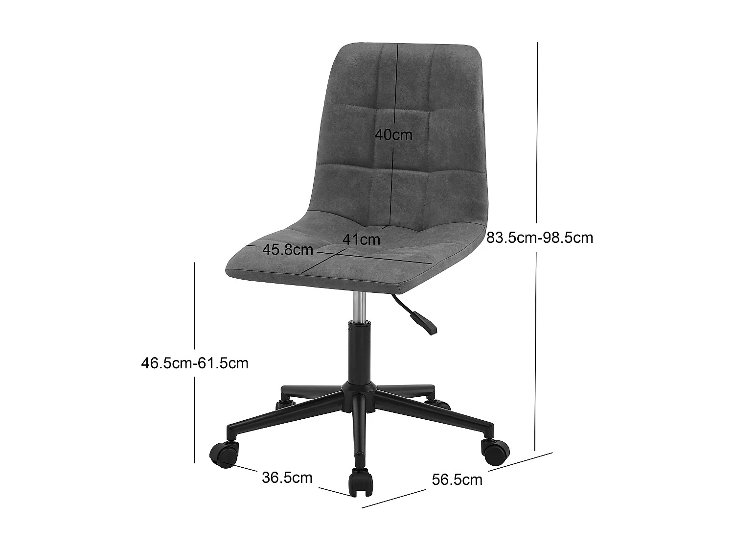 Chaise de bureau en tissu beige avec base en metal