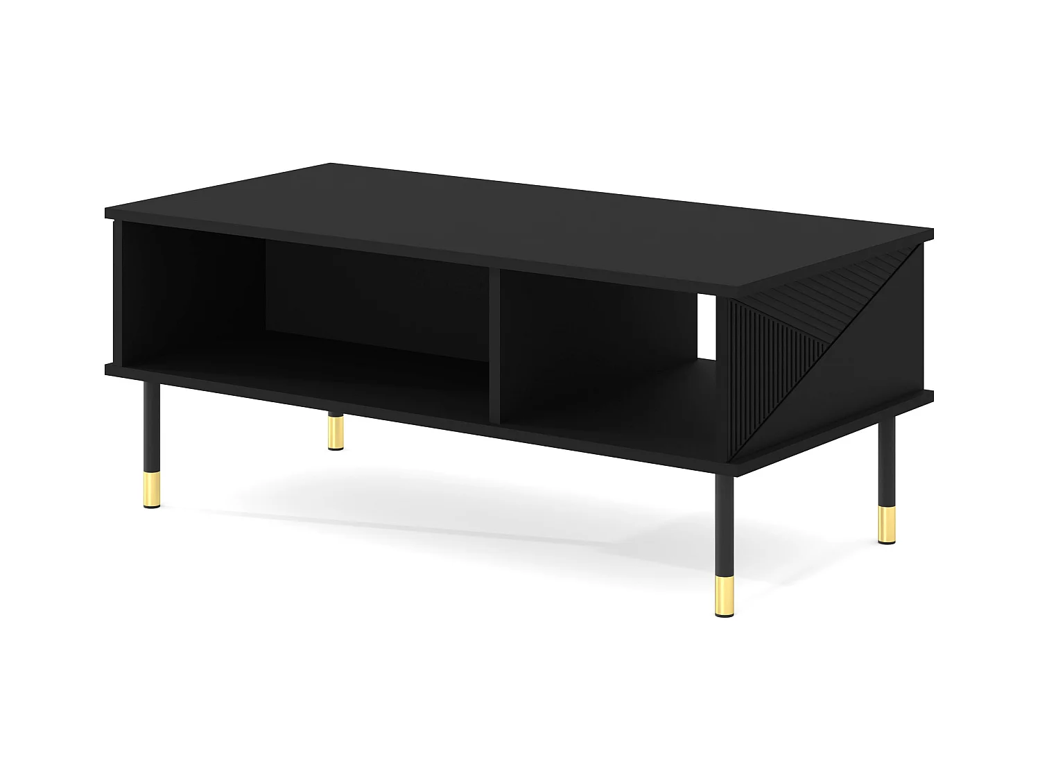Mesa de centro WOODY BLACK 110x55 cm fresado negro mate