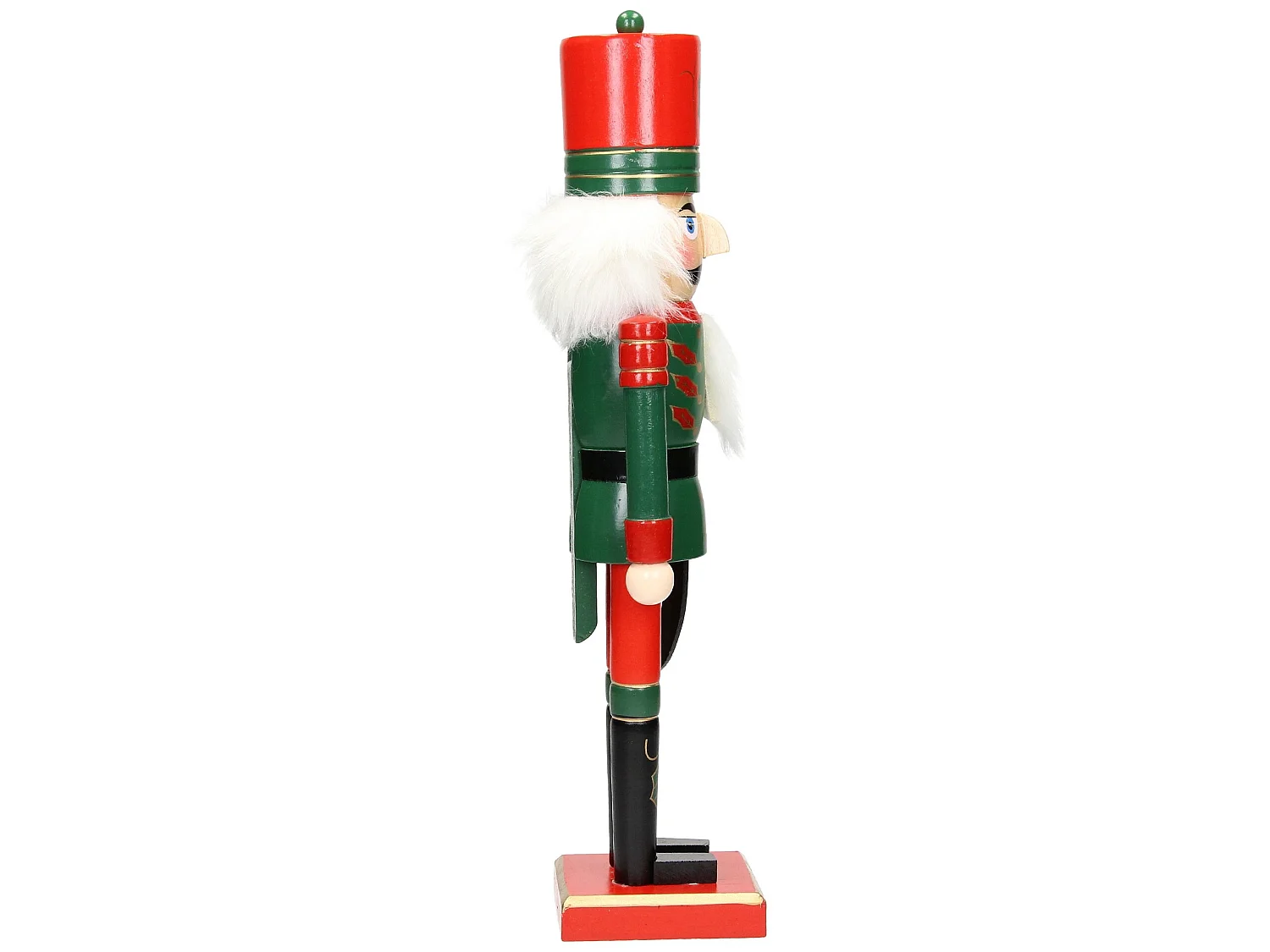 ECD Germany Soldat Casse-Noisette 25 cm avec Chapeau Rouge et Sabre, en Bois, Unique