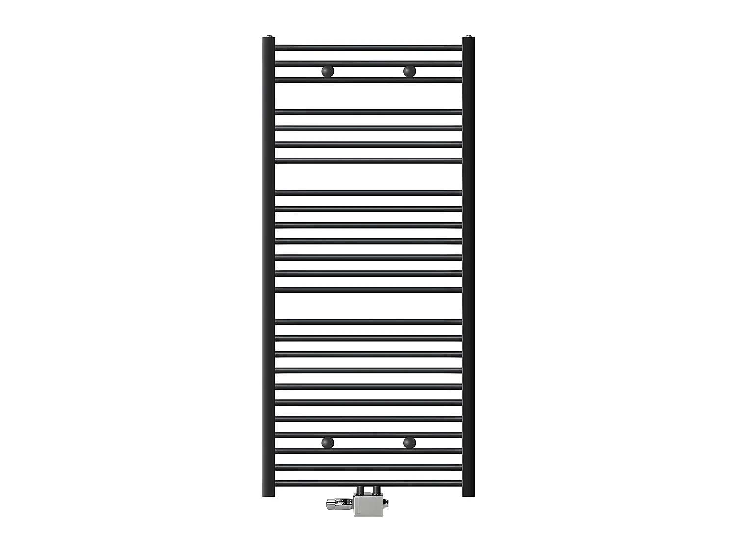 ECD Germany Radiateur de salle de bain raccordement central 750 x 1500 mm anthracite courbé avec thermostat et kit de raccordement forme universelle d'angle et de passage - radiateur chauffant sèche-serviettes sèche-serviettes