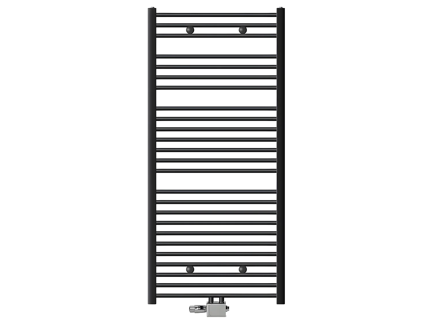 ECD Germany Radiateur de salle de bain raccordement central 750 x 1500 mm anthracite courbé avec thermostat et kit de raccordement