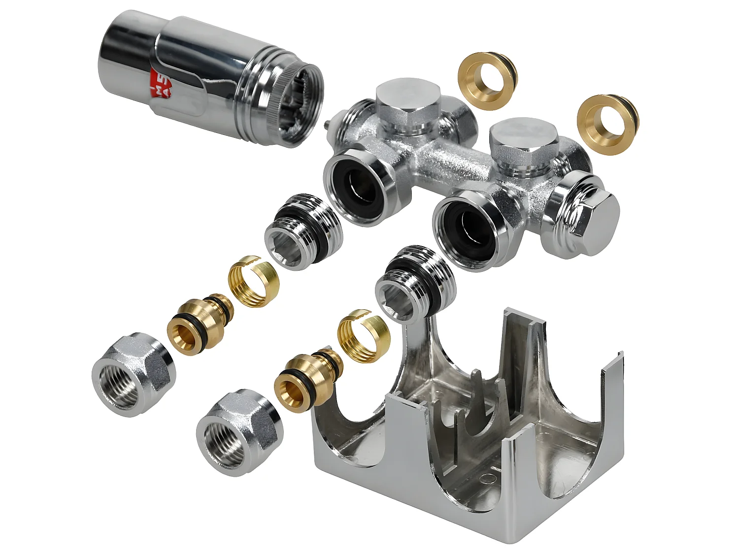 ECD Germany Radiateur de salle de bain raccordement central 750 x 1500 mm anthracite courbé avec thermostat et kit de raccordement