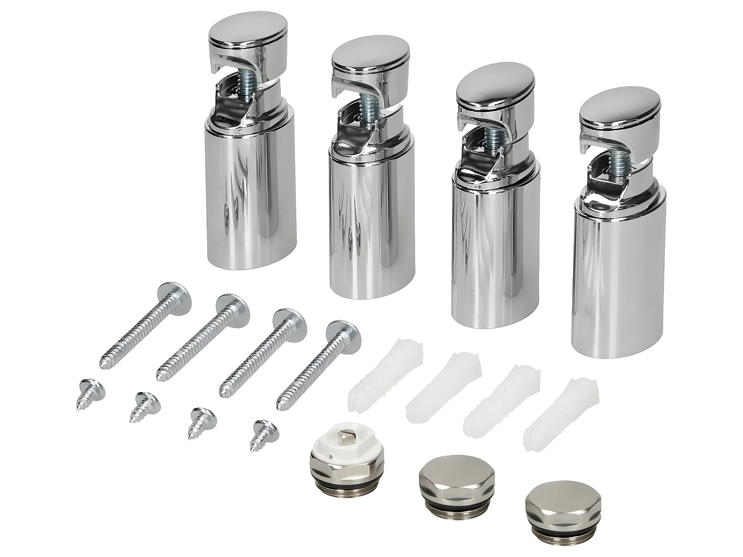 Radiateur électrique pour salle de bain Sahara 600x800 mm chromé raccord latéral courbé &amp; thermoplongeur 600W