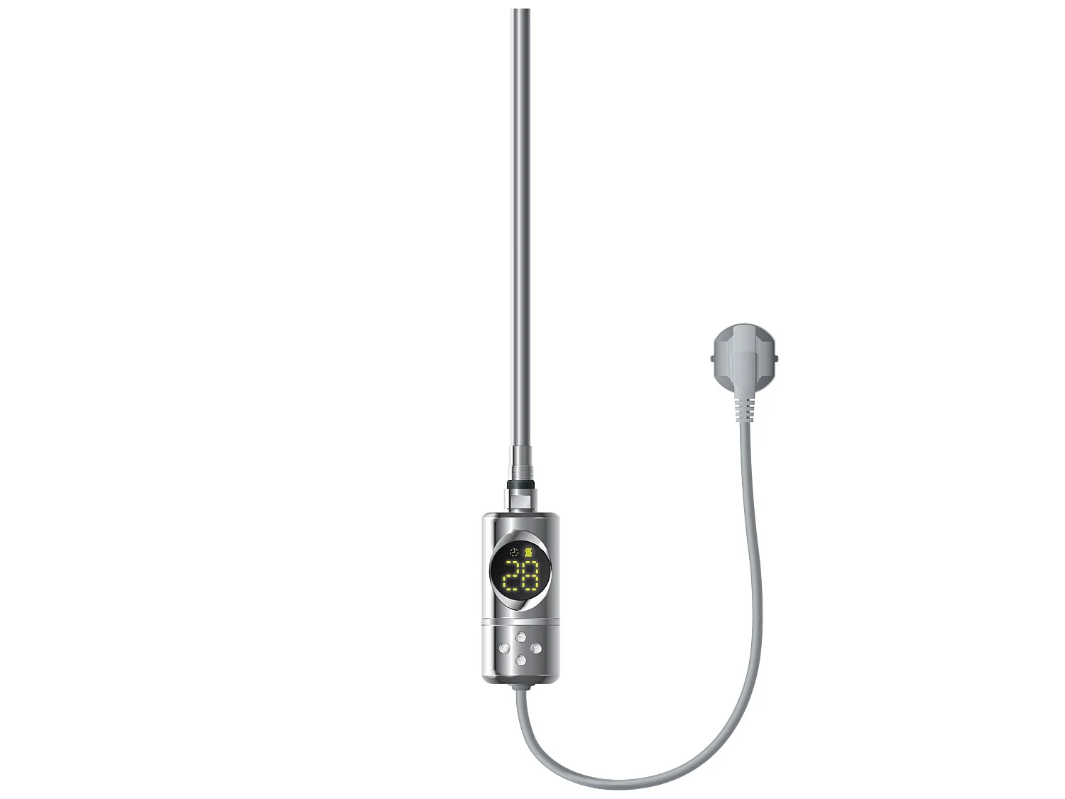 Radiateur électrique pour salle de bain Sahara 600x800 mm chromé raccord latéral courbé &amp; thermoplongeur 600W