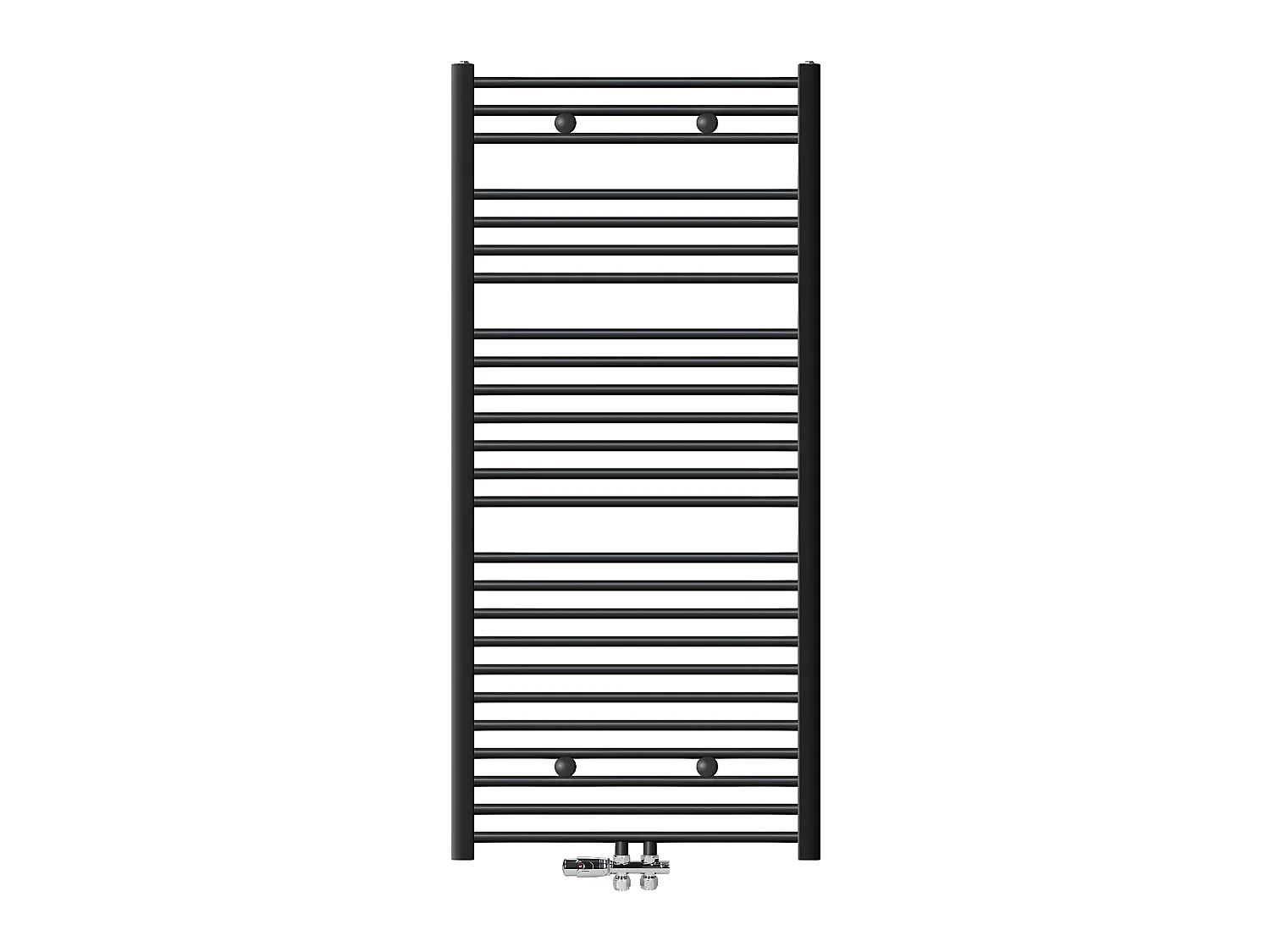 ECD Germany Radiateur de salle de bain raccordement central 750 x 1500 mm anthracite courbé avec thermostat et kit de raccordement passage au sol - radiateur sèche-serviettes sèche-serviettes radiateur sèche-serviettes
