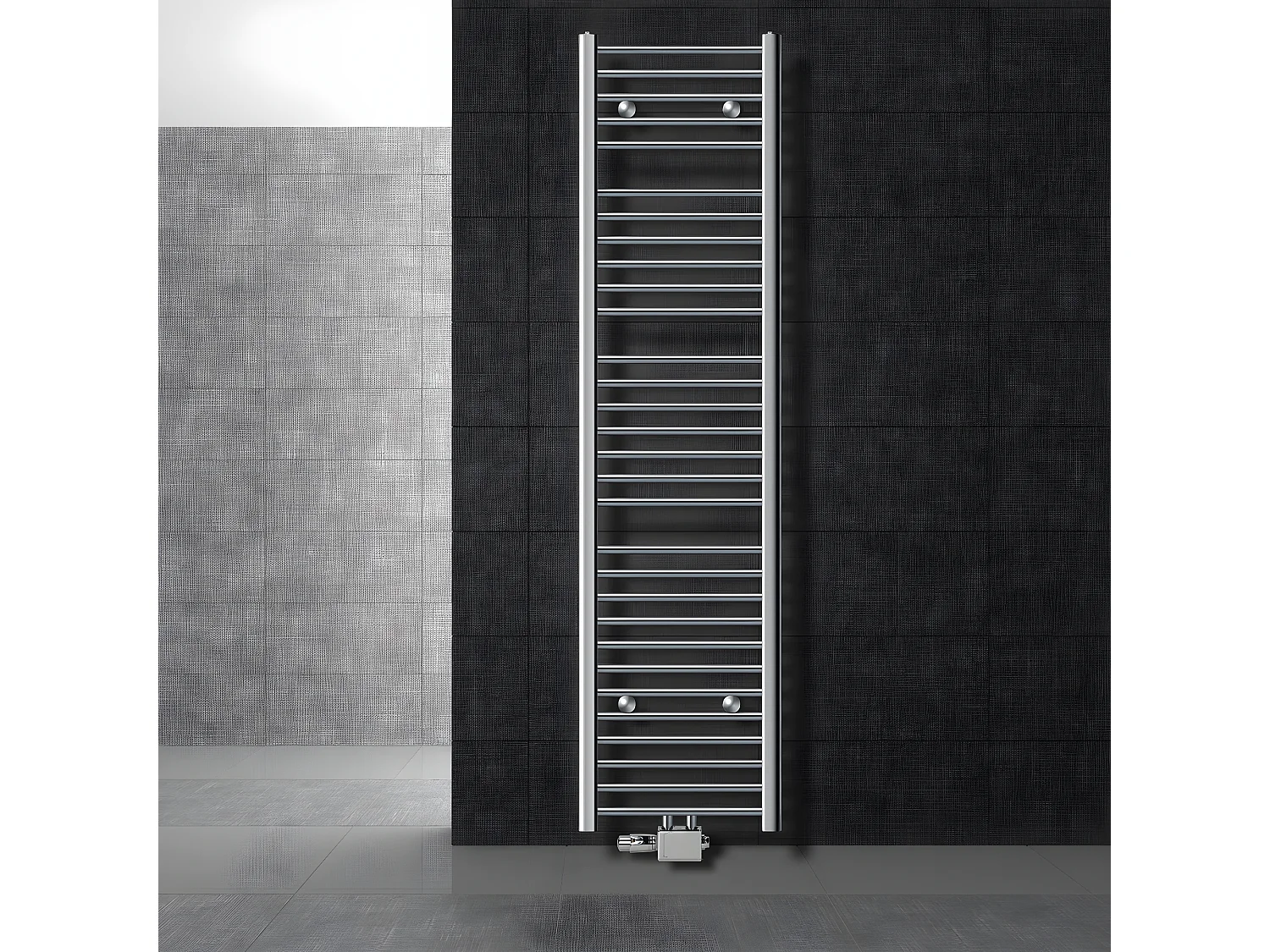 ECD Germany Sèche-Serviettes Sahara Non Électrique - 400 x 1800 mm - Chrome - Connexion Central