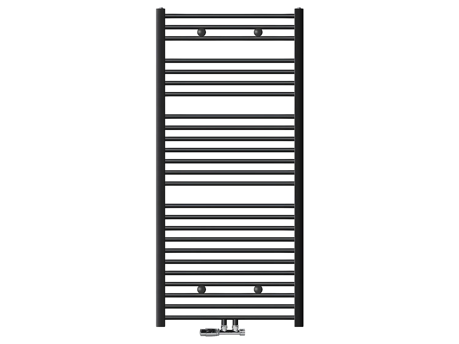 Radiateur Salle de Bain 750x1500 mm Anthracite Courbé Raccord Central au Bas et Thermostat