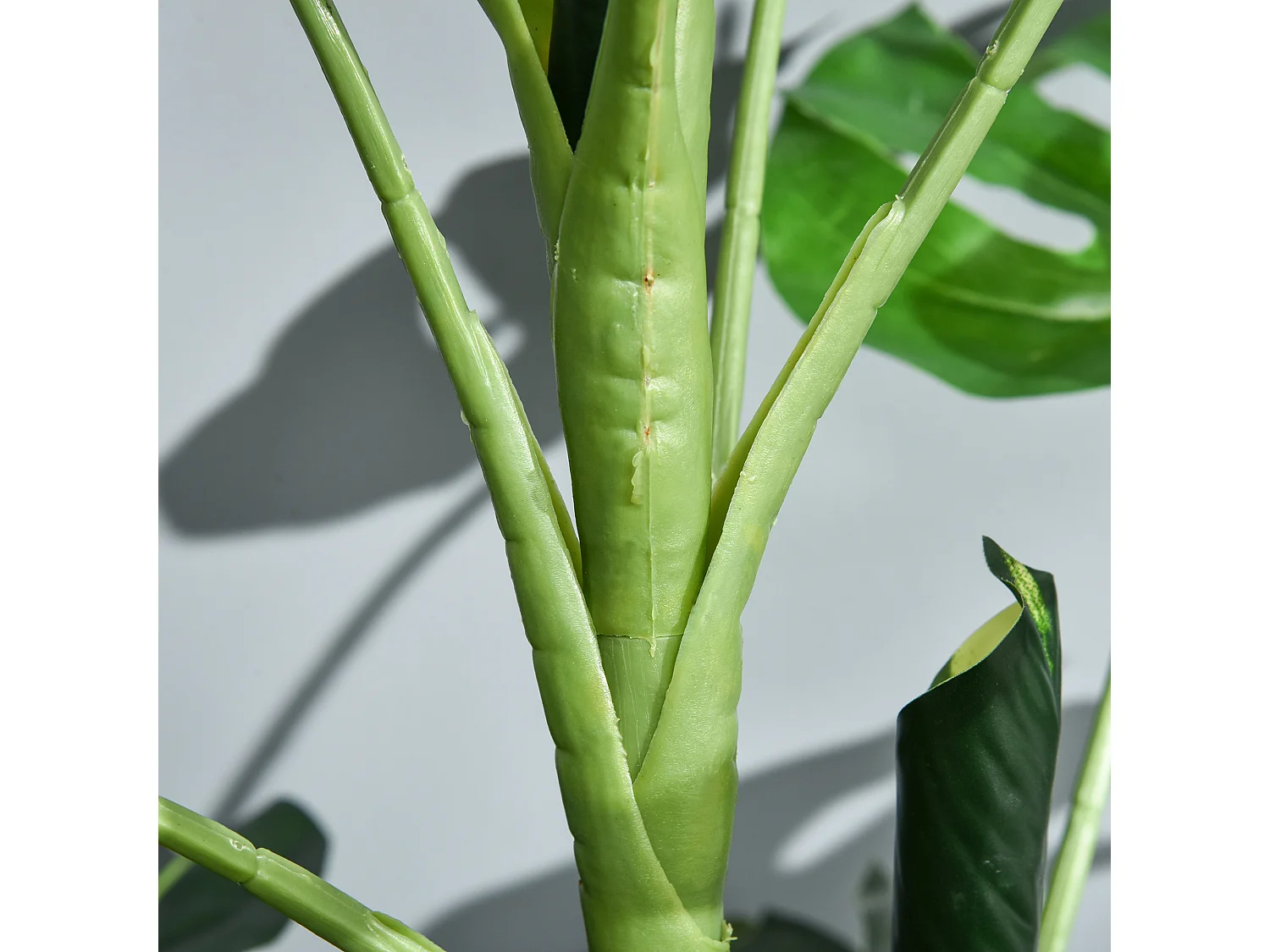 Arbre artificiel plante artificielle Monstera H. 100 cm tronc branches lichen feuilles de tortue grand réalisme pot inclus