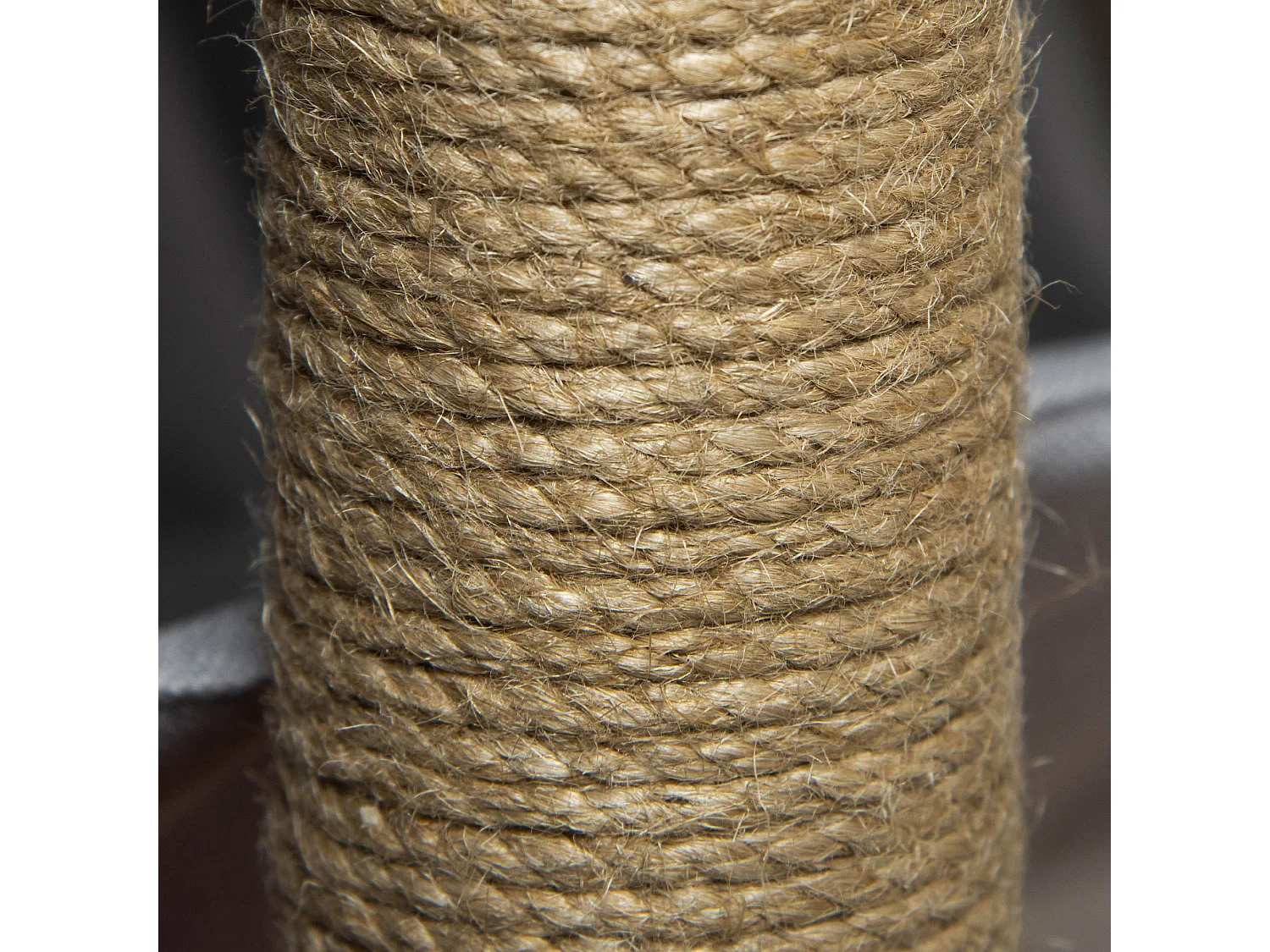 Table basse arbre à chat 2 en 1 - centre d'activités avec hamac, griffoirs - dim. 79L x 59l x 45,5H cm - polyester aspect bois gris