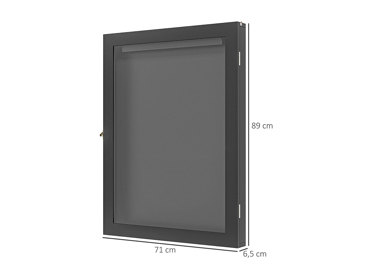 Frame box T-frame cadre pour maillot porte acrylique doublure interne feutre dim. 71L x 7l x 89H cm noir