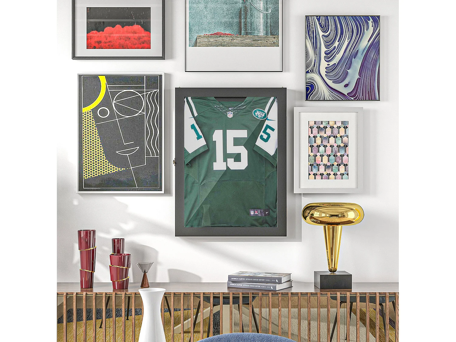 Frame box T-frame cadre pour maillot porte acrylique doublure interne feutre dim. 60L x 7l x 80H cm noir