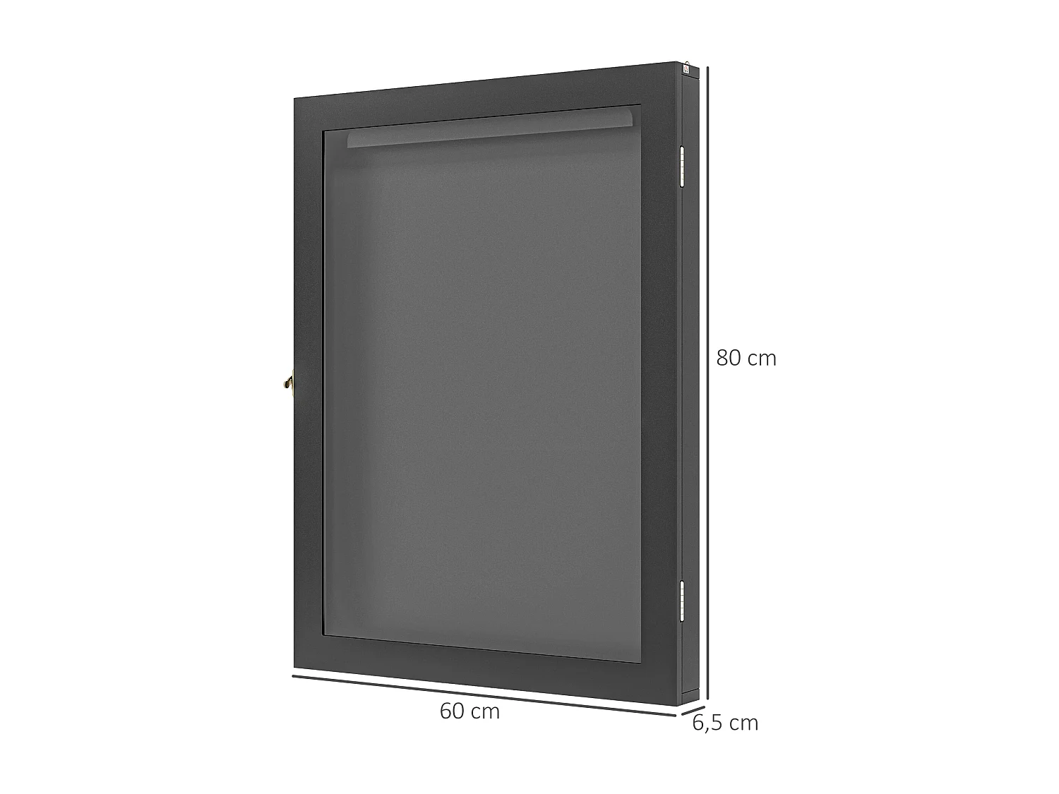 Frame box T-frame cadre pour maillot porte acrylique doublure interne feutre dim. 60L x 7l x 80H cm noir