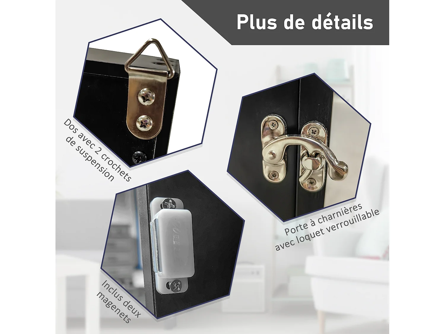 Frame box T-frame cadre pour maillot porte acrylique doublure interne feutre dim. 60L x 7l x 80H cm noir