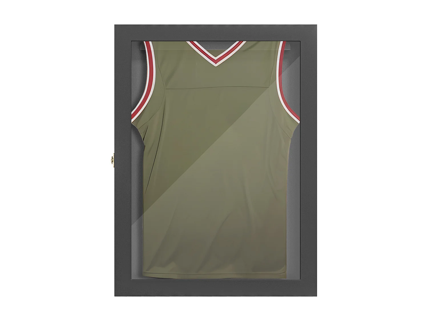 Frame box T-frame cadre pour maillot porte acrylique doublure interne feutre dim. 60L x 7l x 80H cm noir