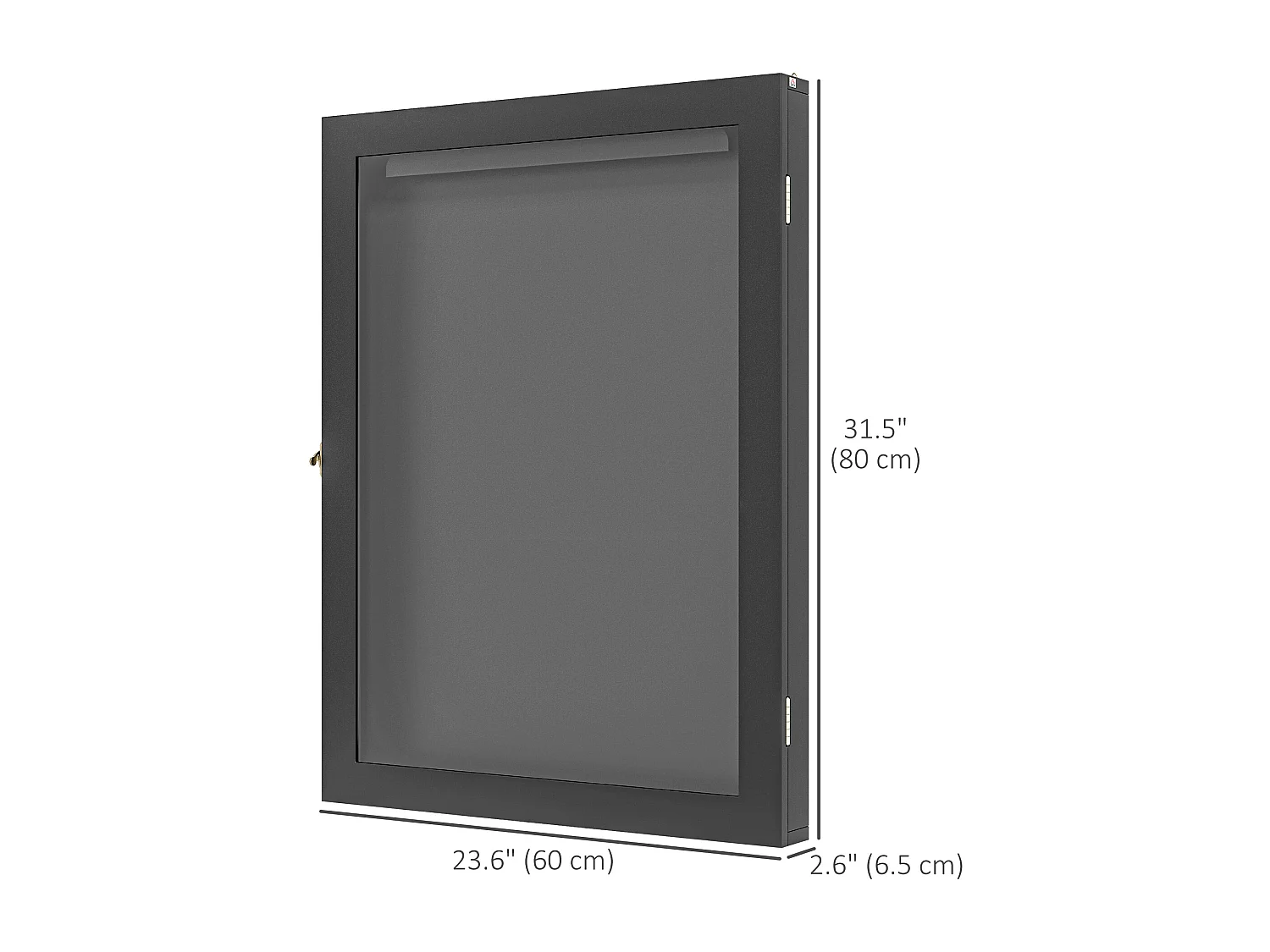 Frame box T-frame cadre pour maillot porte acrylique doublure interne feutre dim. 60L x 7l x 80H cm noir