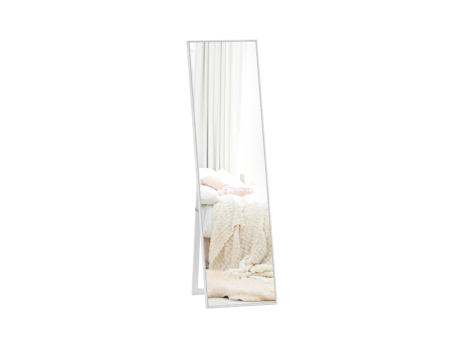 Miroir sur pied rectangulaire dim. 40L x 35l x 147H cm MDF aspect bois