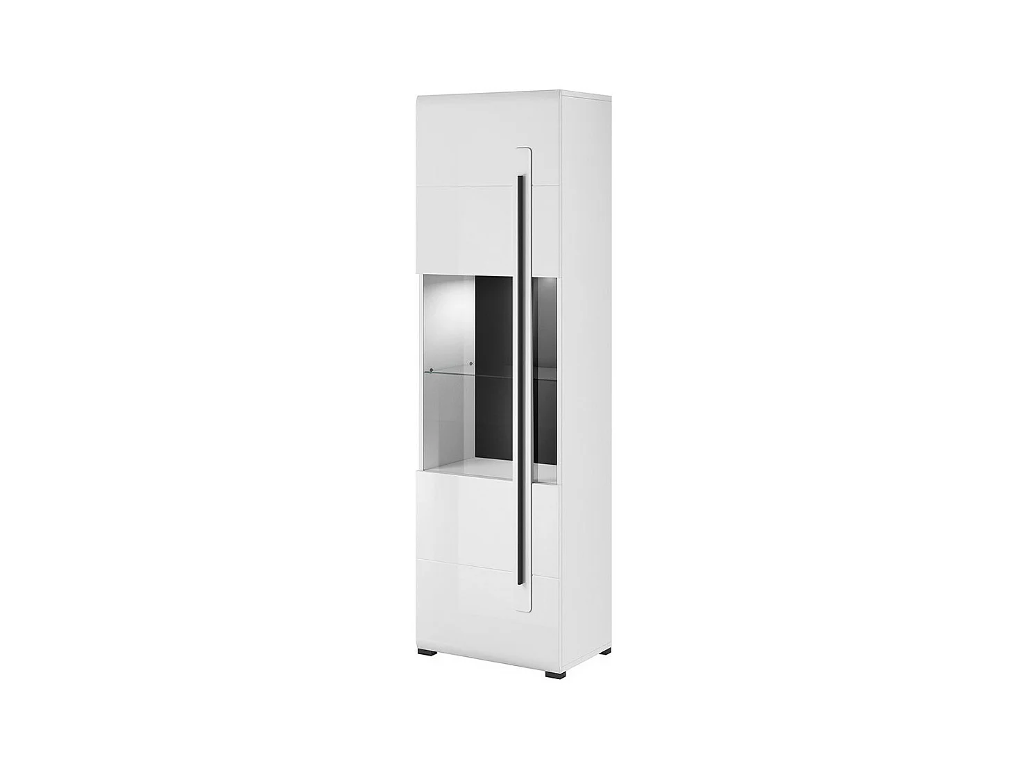 Design vitrine collectie BREDA in mat wit en glanzend wit