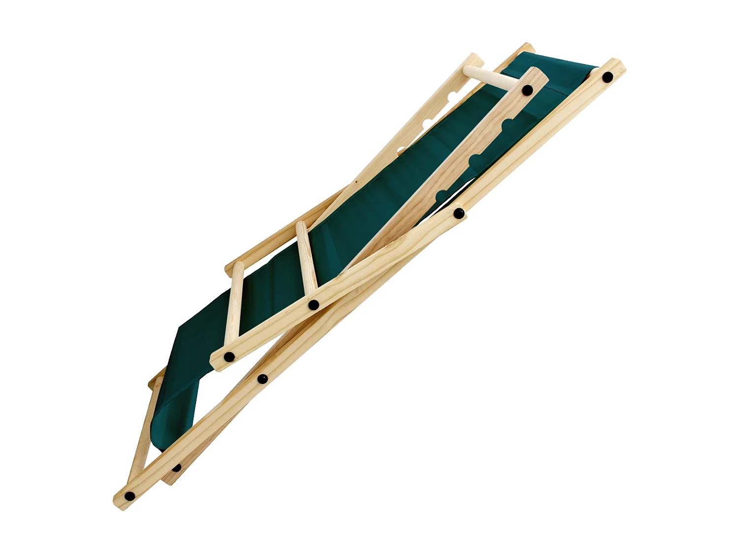 ECD Germany Sedia a sdraio pieghevole in legno e tessuto petrolio, regolabile 3 posizioni, lettino prendisole fino a 120 kg, balcone esterni/interni