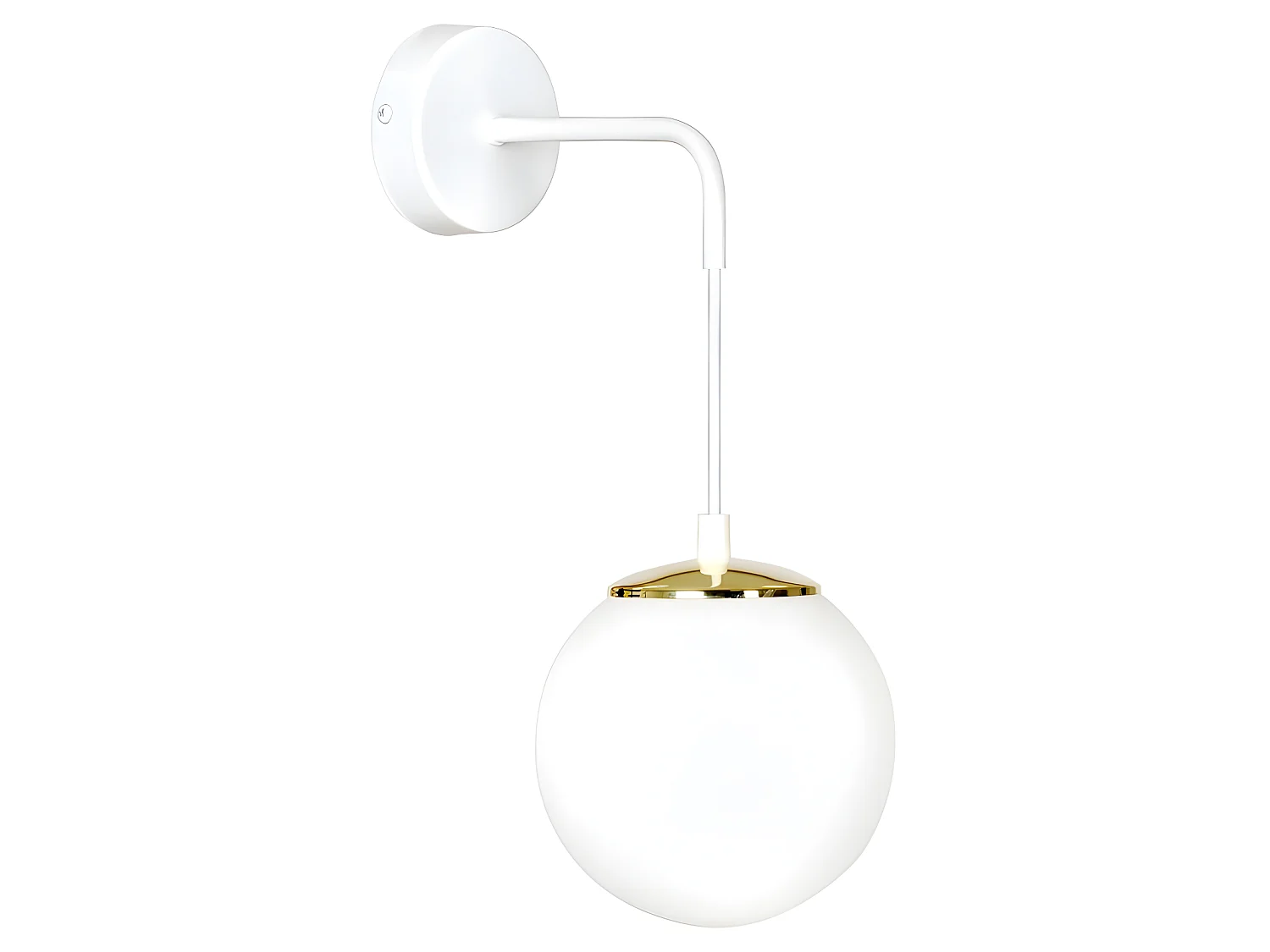 Signo hangende wandlamp met verstelbare hoogte in wit en goud metaal 1xE14