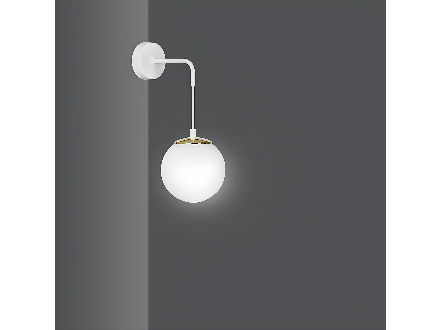 Applique suspendue Signo à hauteur réglable en métal blanc et doré 1xE14