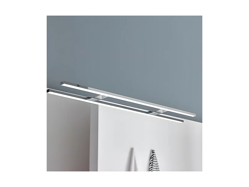 LED-Wandleuchte Badezimmer Celia 15W 968lm 5700K Aluminium und ABS rechteckige silberne IP44