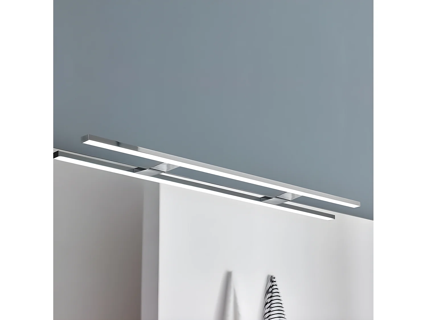 Celia 15W 968lm 5700K LED badkamerlamp gemaakt van aluminium en ABS rechthoekig zilver IP44