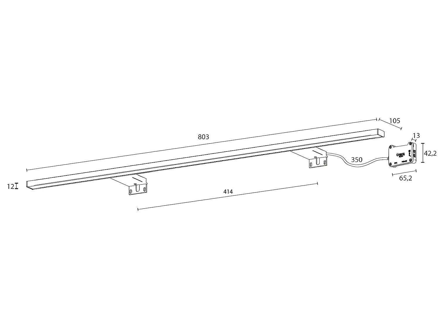 Celia 15W 968lm 5700K LED badkamerlamp gemaakt van aluminium en ABS rechthoekig zilver IP44