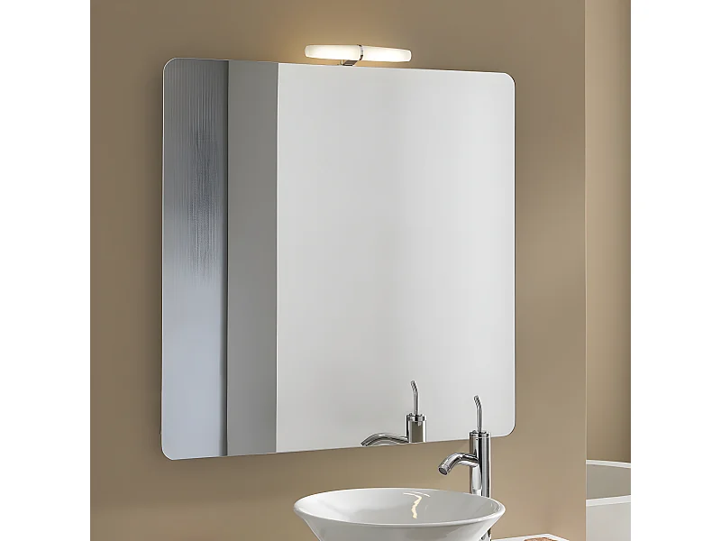 LED-Wandleuchte Badezimmer Eva 6W 392lm 4000K weiß zylindrisch mit silbernen Details IP44