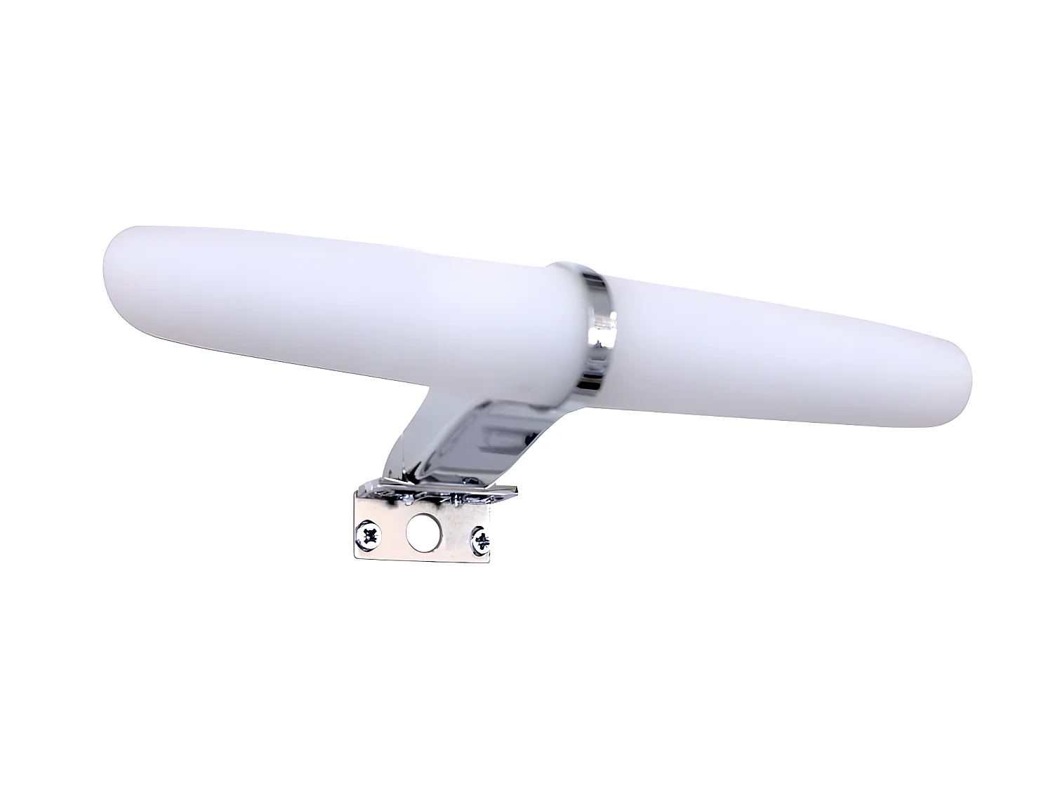 Aplique de baño LED Eva 6W 392lm 4000K cilíndrico blanco con detalle plateado IP44