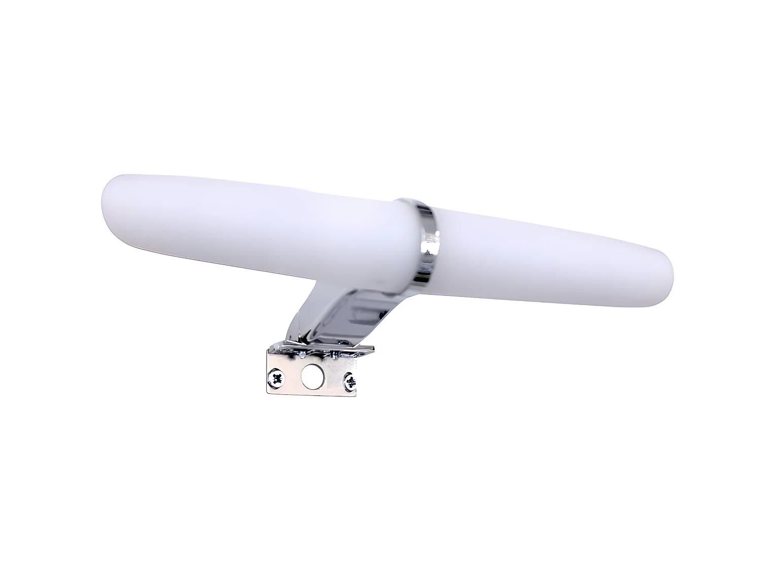 Applique per bagno Eva LED 6W 392lm 4000K bianca cilindrica con dettaglio argento IP44