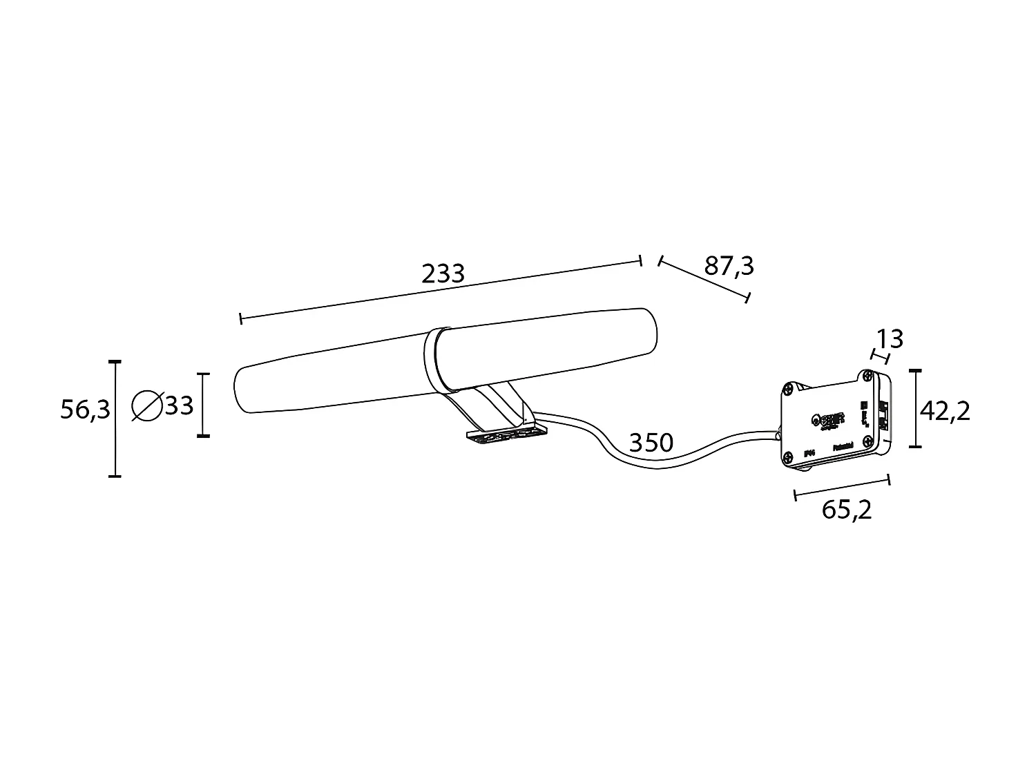 Applique per bagno Eva LED 6W 392lm 4000K bianca cilindrica con dettaglio argento IP44