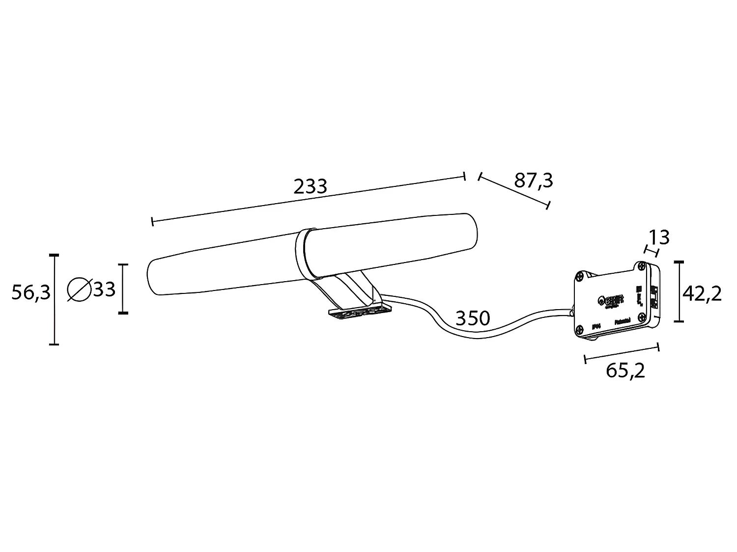 Applique de salle de bain LED Eva 6W 392lm 4000K blanc cylindrique avec détail argenté