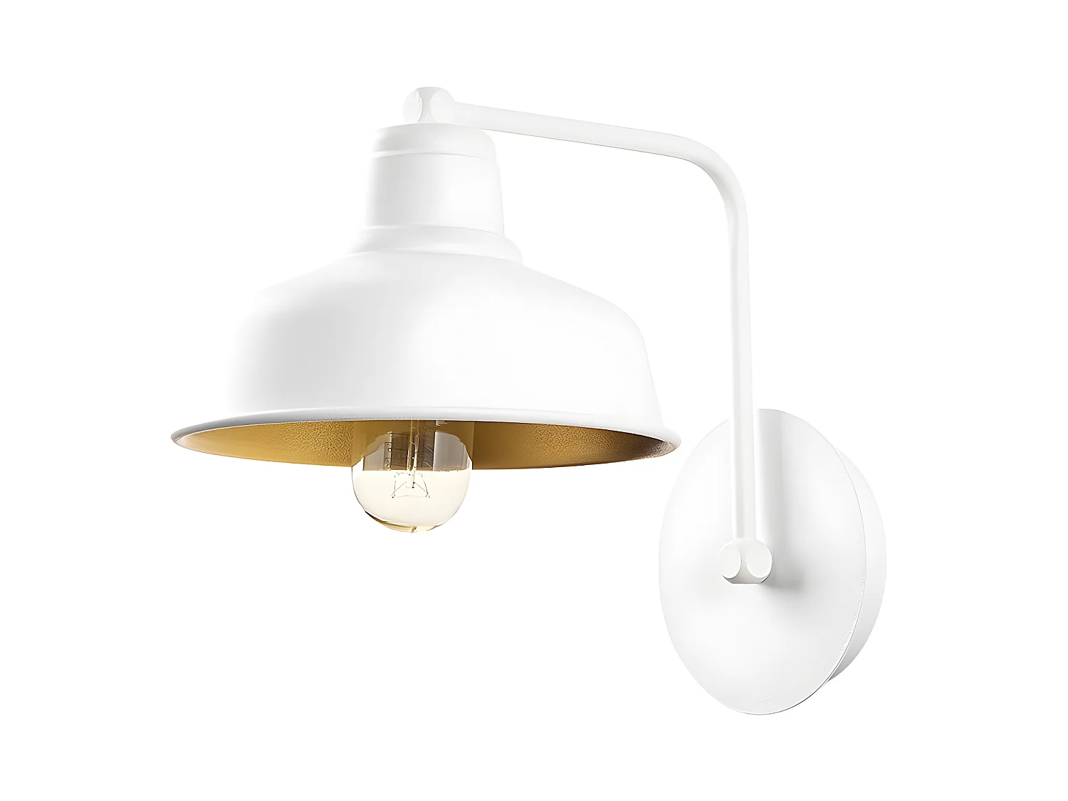 Candeeiro de parede estilo vintage Harvey com tela de metal branco 1xE27